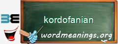 WordMeaning blackboard for kordofanian